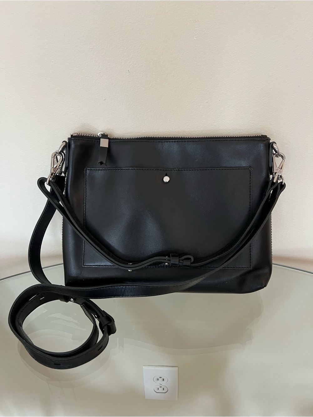 Madewell Black Leather Shoulder Bag